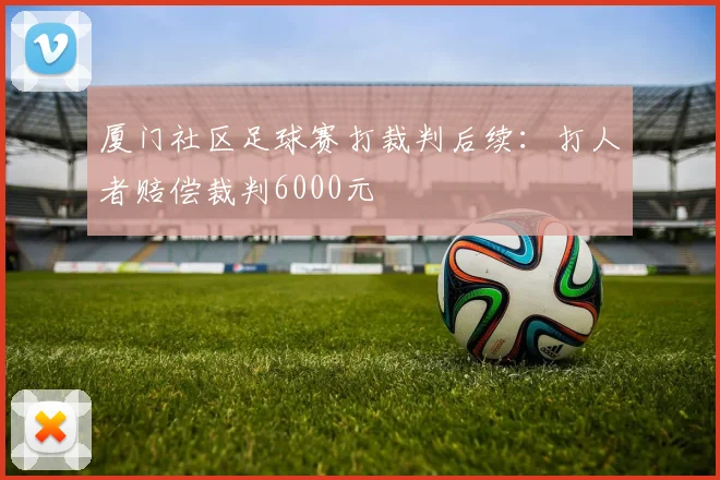 厦门社区足球赛打裁判后续：打人者赔偿裁判6000元