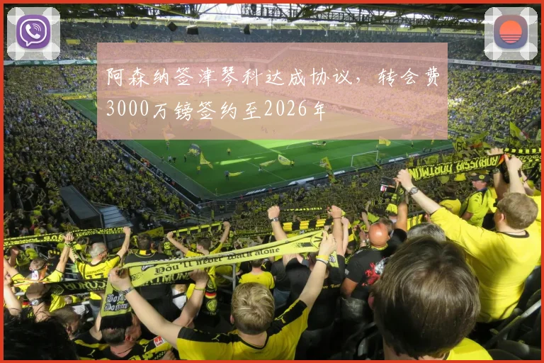 阿森纳签津琴科达成协议，转会费3000万镑签约至2026年